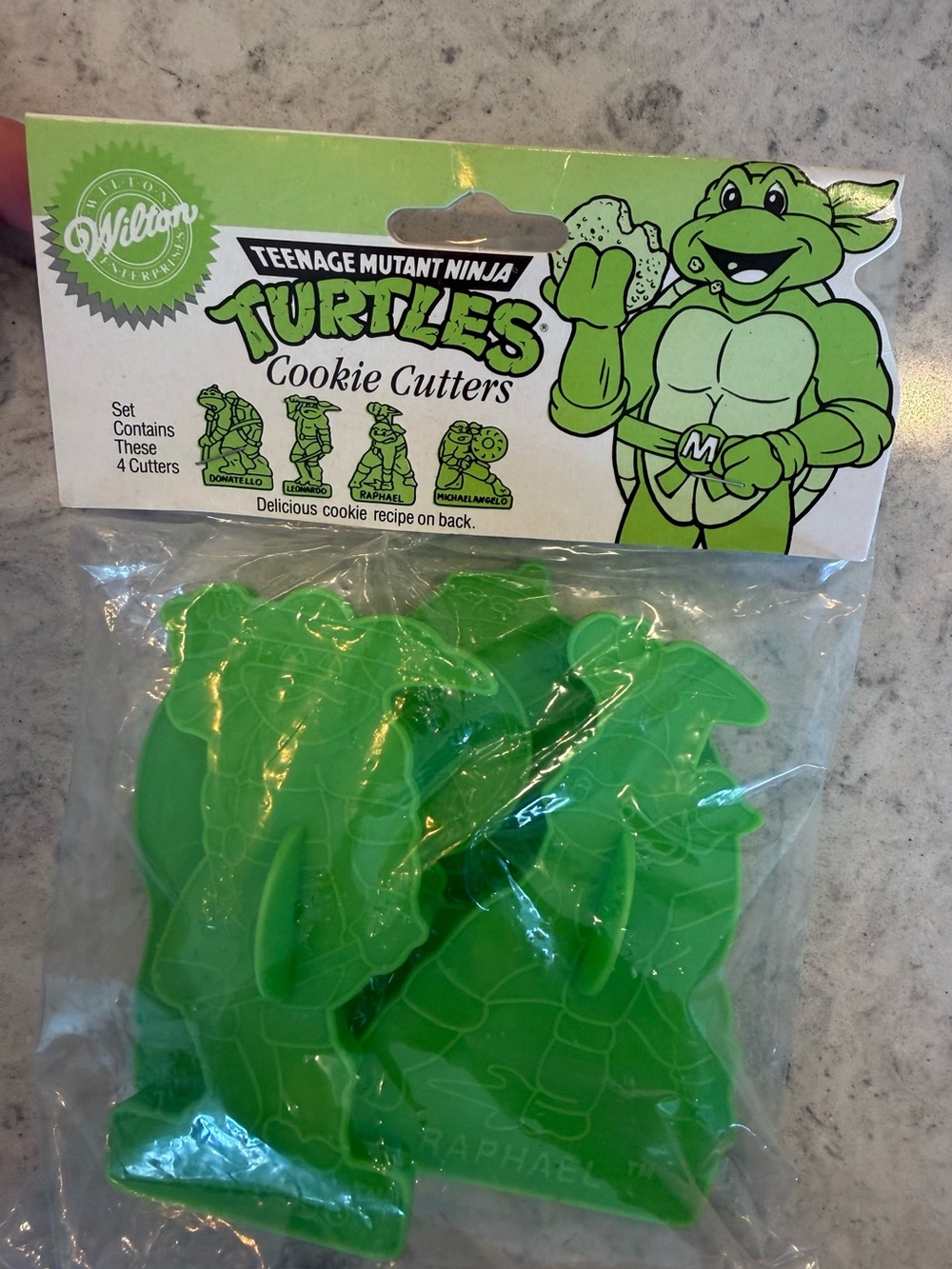 Vintage Wilton Teenage Mutant Ninja Turtles Green Cookie Cutters - 4pc, 1990